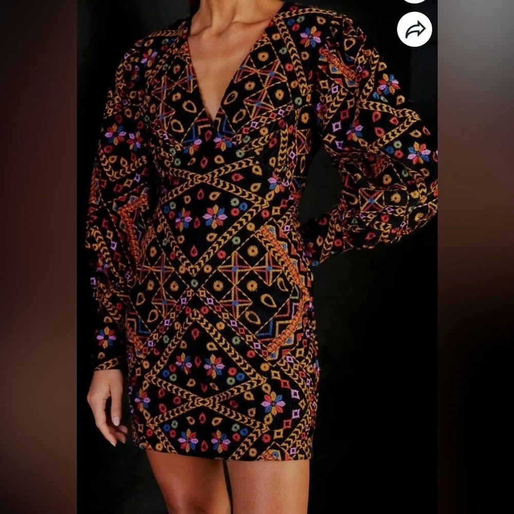 Brand new with tags FARM Rio corduroy embroidered dress - Picture 2 of 10